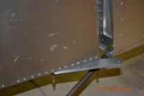 Rudder control arm view from right side - zoomed in